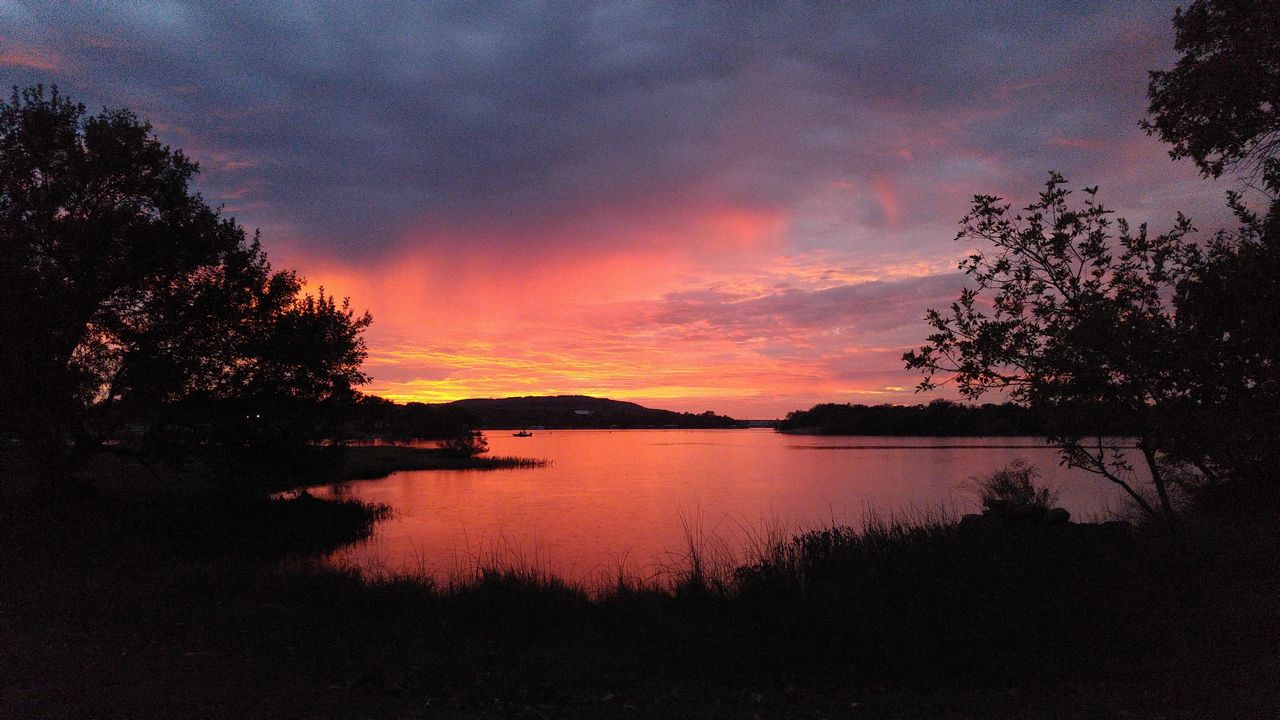 Enjoying a sunset at Inks Lake State Park after kayak fishing.